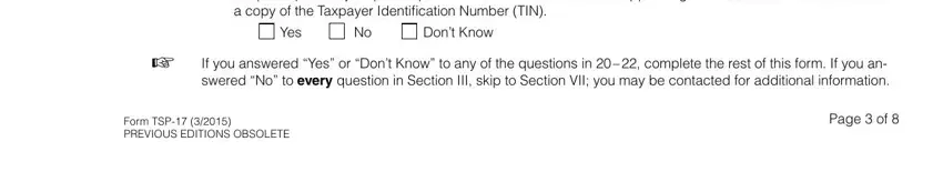 government form tsp 17 conclusion process outlined (stage 3)