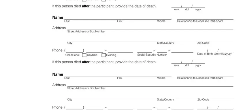 Writing part 5 of government form tsp 17