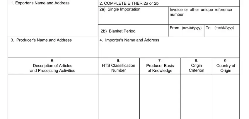 Step # 1 in filling out Harmonized