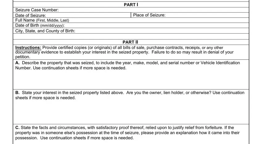 How you can fill in Cbp Form 4630 portion 1