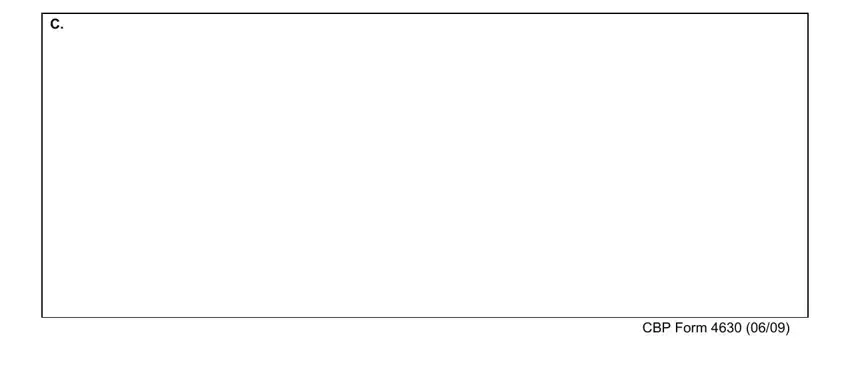 Completing section 4 of Cbp Form 4630