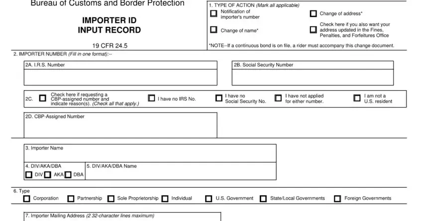 How you can fill out cf5106 importer identity form part 1