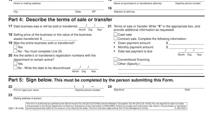 Home or mailing address    City, Part  Sign below This must be, and Cash sale Contract sale Complete of illinois department of revenue cbs 1 form