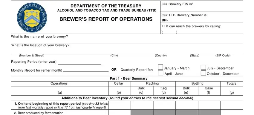 Part number 1 in filling in ttb form 5130 9