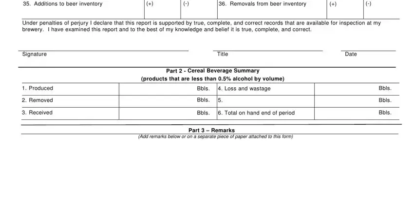 How to fill out ttb form 5130 9 stage 5