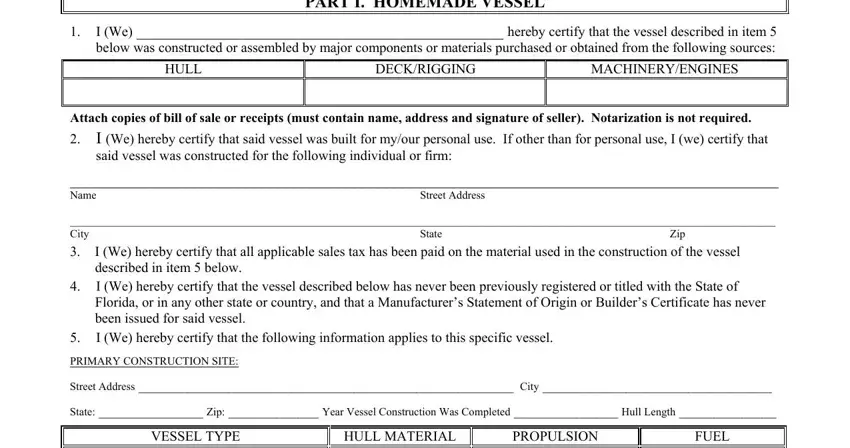 Filling out segment 1 of 87002 florida form