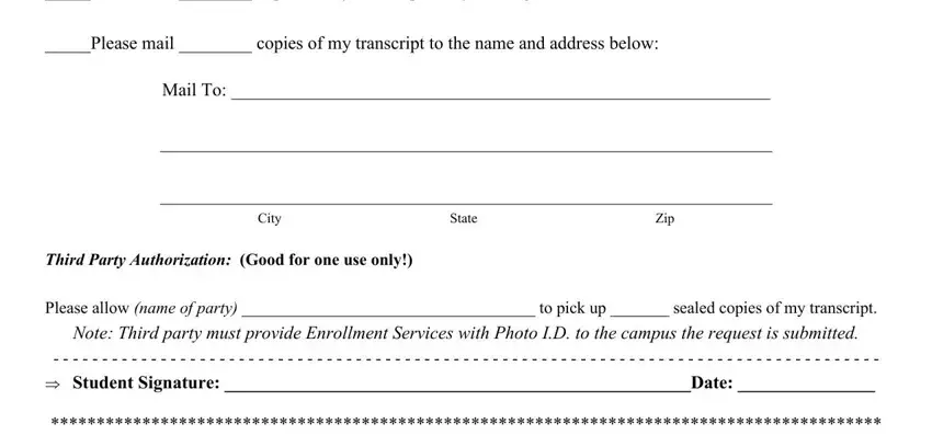 Third Party Authorization Good for, State Zip, and Please allow name of party  to in Enrollment