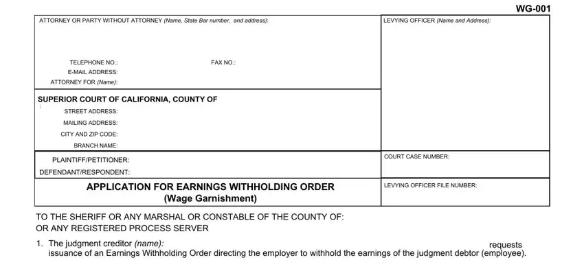 How to prepare application for earnings withholding order ca portion 1