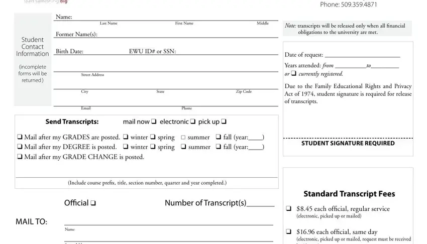 Simple tips to complete eastern washington university transcripts portion 1