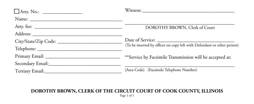 Page  of, Atty for, and q Atty No  Name inside alias summons cook county form