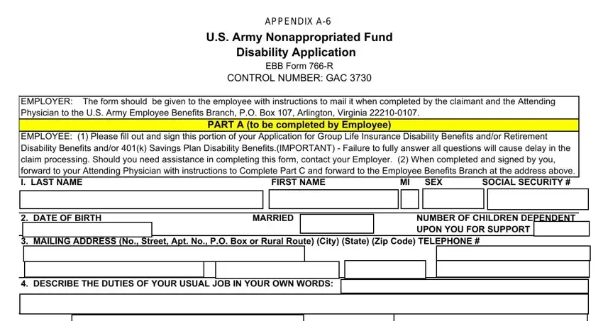 How to complete 766 nonappropriated disability application part 1