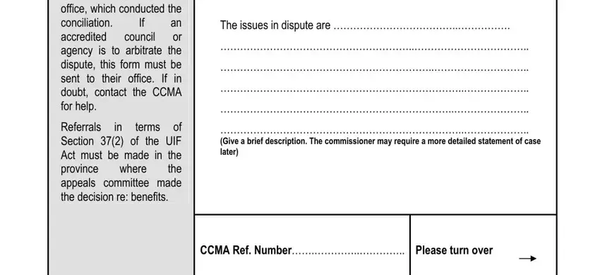 Filling out part 2 in ccma referral form