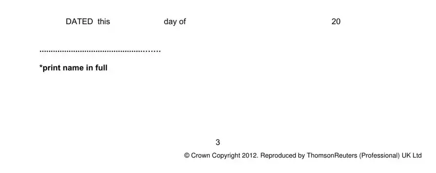 How to complete undertaking form online portion 2