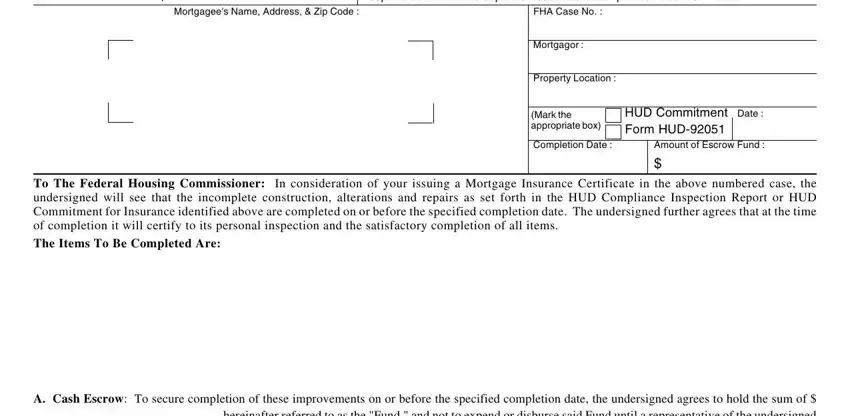 Filling in part 1 of 92300 fha form