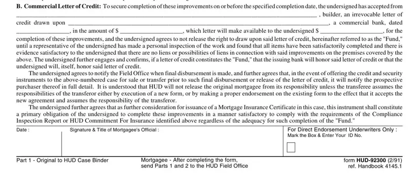 Completing section 2 in 92300 fha form