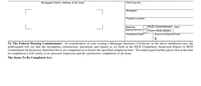Stage number 5 in filling in 92300 fha form