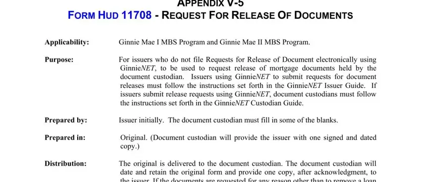 Filling in section 1 in ginnie mae 11708