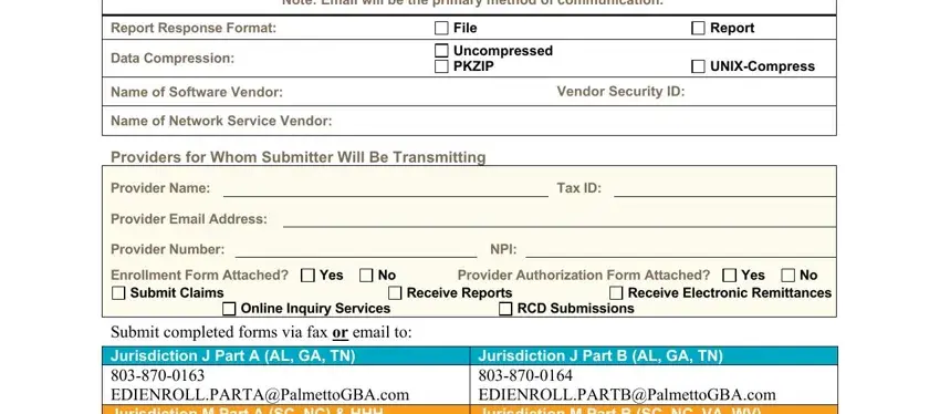Provider Name, UNIXCompress, and Tax ID of palmetto gba enrollment packet