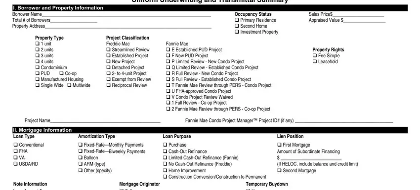 form fannie 1008 completion process shown (stage 1)