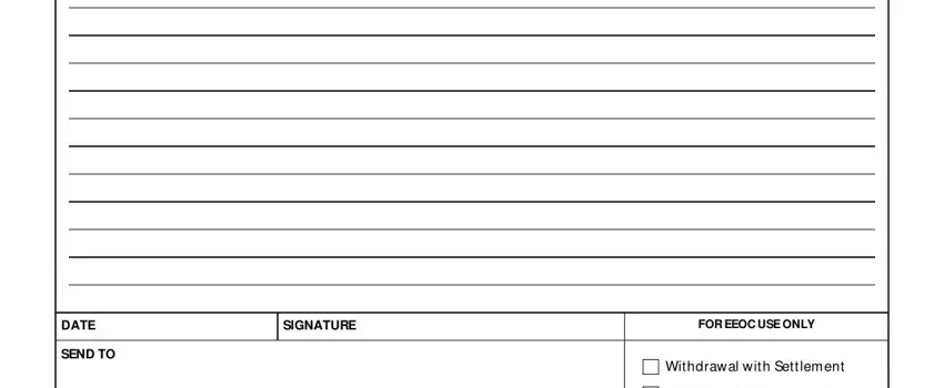 Withdrawal with Settlement, SIGNATURE, and DATE inside eeoc withdrawal form 154