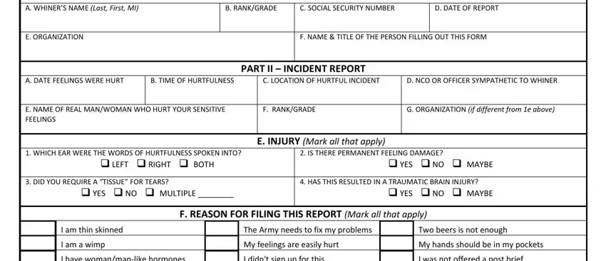 Army Hurt Feelings Report Form ≡ Fill Out Online