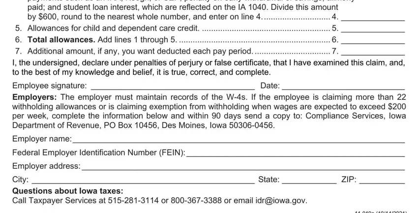 Completing part 2 in forms iowa state tax