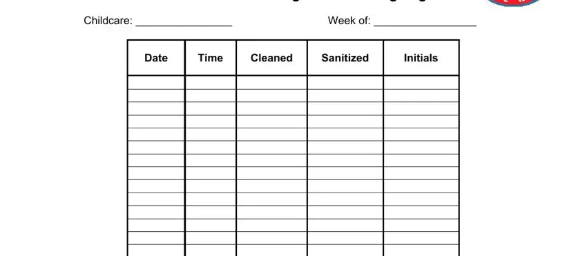 Writing section 1 in ice machine cleaning log