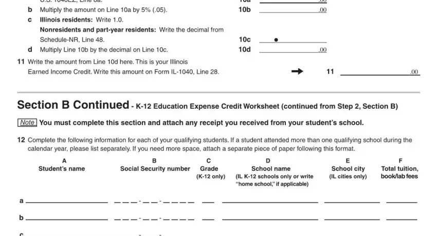 Filling out segment 3 of illinois tax forms 2019