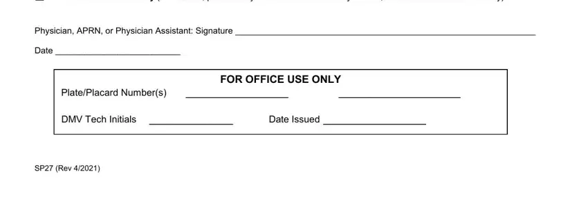 Stage no. 4 of submitting nevada handicap placard form