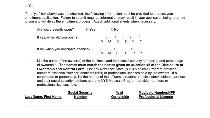 Filling in part 1 of emedny form 409501