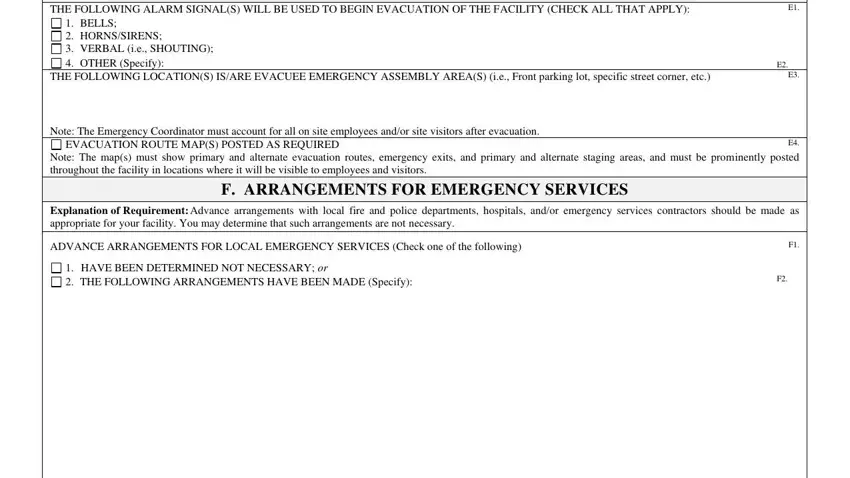 Step number 4 of filling out cers emergency response plan template
