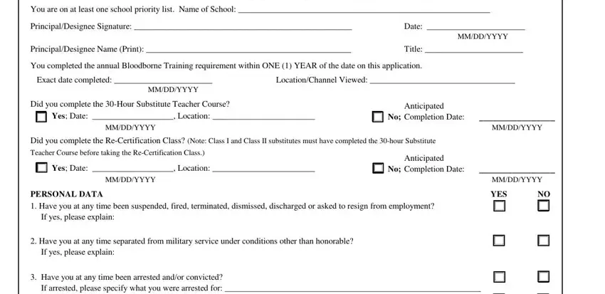 Filling out part 2 of hi doe renewal online