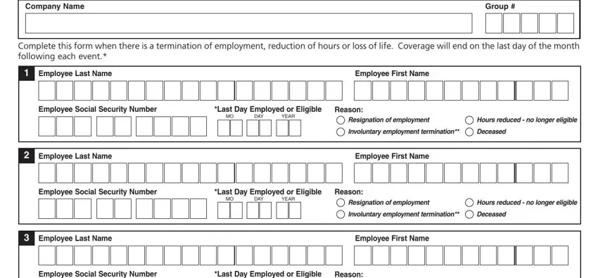 Completing part 1 in cal choice employee termination form