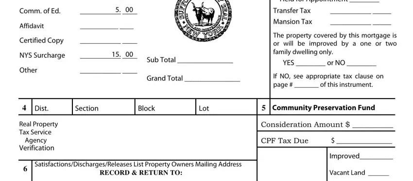 Completing section 2 in suffolk county cover page