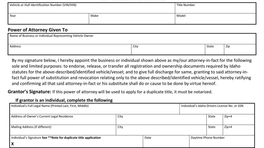 completing idaho form power step 1