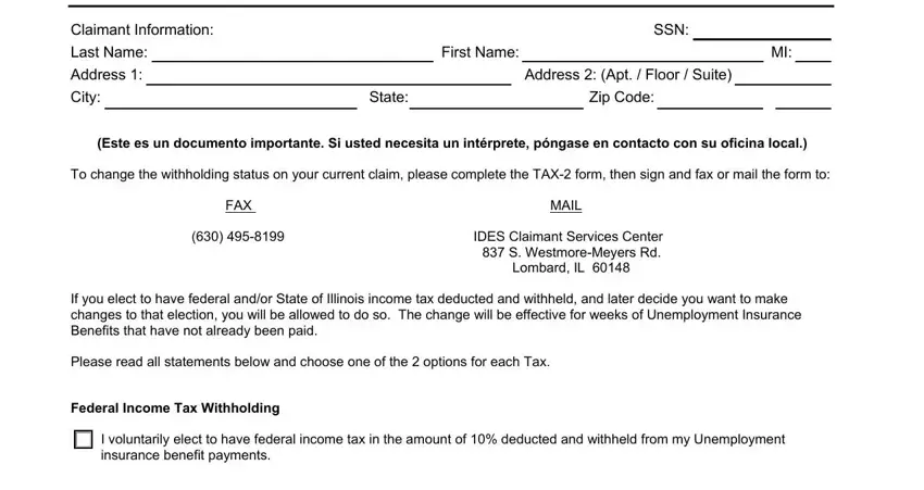 Part # 1 for filling in Ides Form Bpp009F