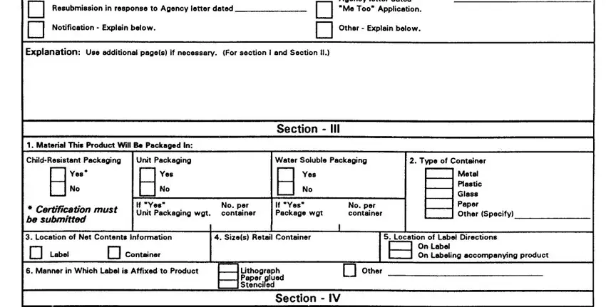 Stage # 2 in filling out form epa 8570