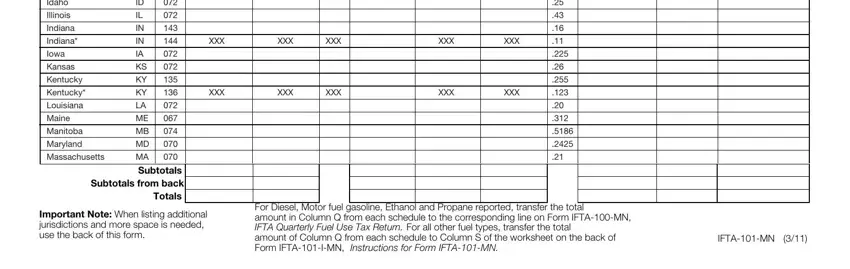 ifta quarterly fuel use tax return writing process shown (stage 5)