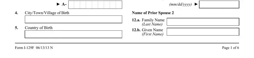 Filling out segment 2 in i 129f fillable form