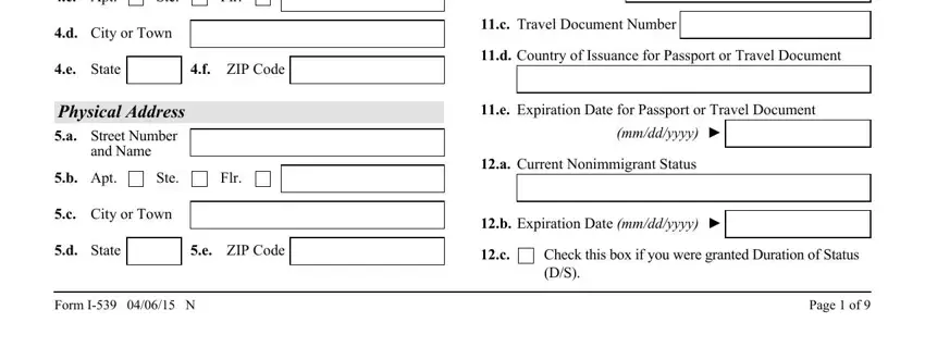 Part no. 2 for filling out i 539 form download