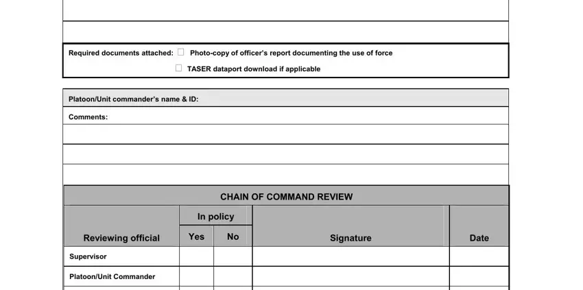 Part number 4 for submitting use of force report form
