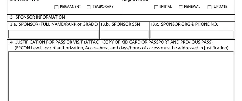 PERMANENT, INITIAL, and JUSTIFICATION FOR PASS OR VISIT inside usfk form 82 e no download needed