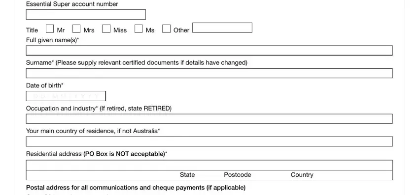 Part number 1 in filling in super withdrawal form