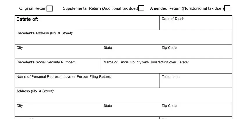 Filling in part 1 in illinois estate tax form 700 instructions