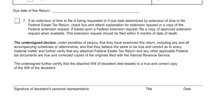 Step no. 4 of filling in illinois estate tax form 700 instructions