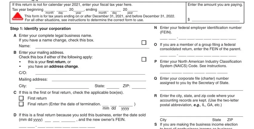Tips on how to fill out 2020 il form 1120 step 1