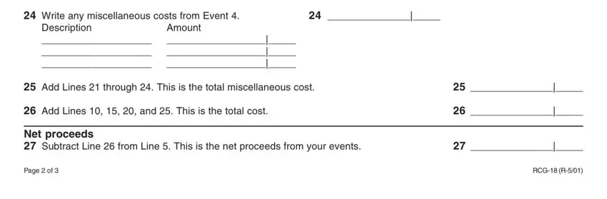 Add Lines  through  This is the, Amount, and Page  of of formrcg 18