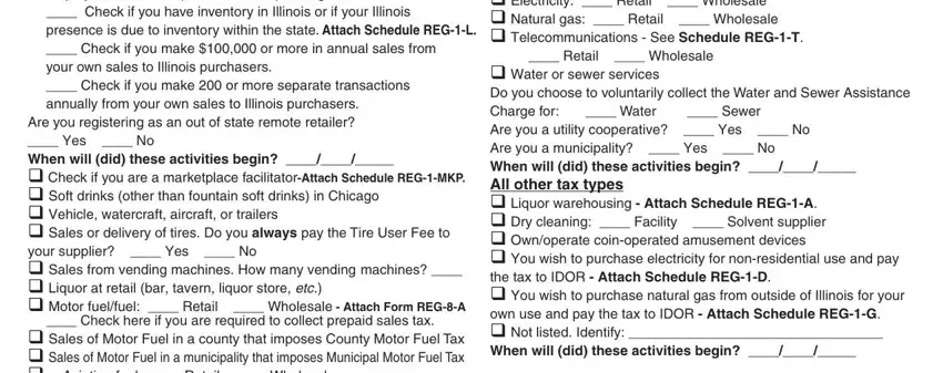 The way to fill out form reg 1 illinois part 5