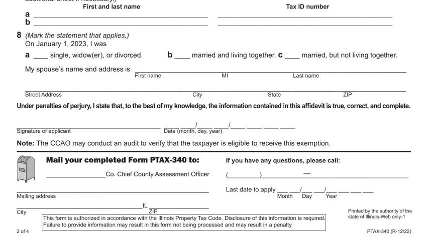 ZIP, My spouse is included if he or she, and City in ptax 340 form 2021