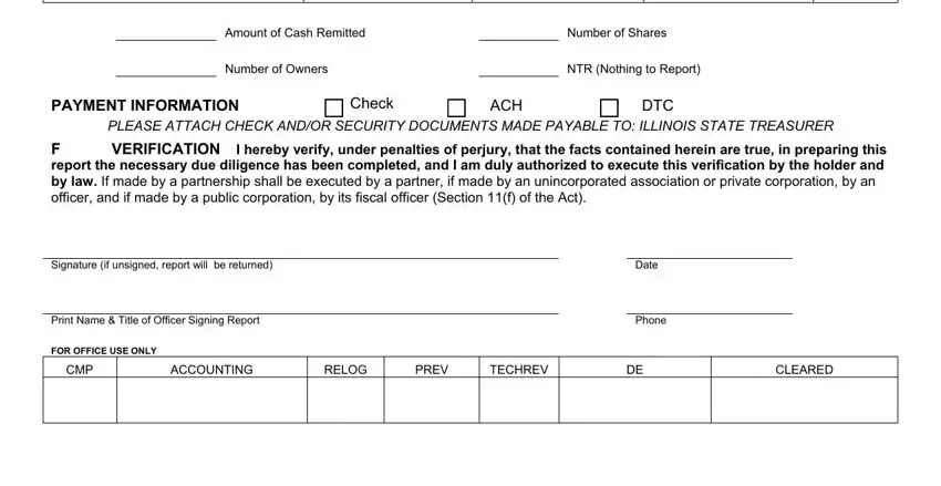 NTR Nothing to Report, ACH, and From Year End Balance Sheet in illinois report unclaimed form treasurer